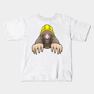 Mole as Miner with Helmet Kids T-Shirt